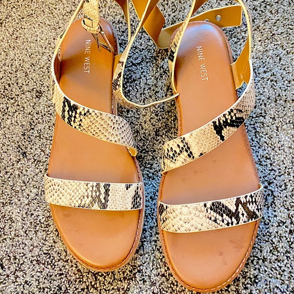 Nine West | Shoes | Nine West Chaya Snakeskin Sandals | Poshmark